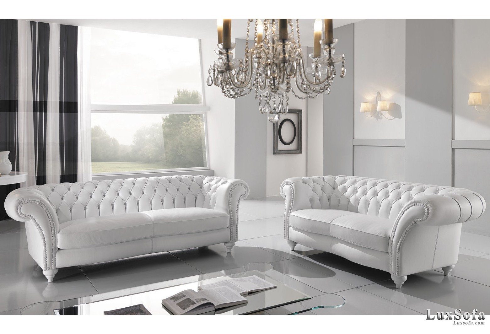 sofa cổ điển màu trắng