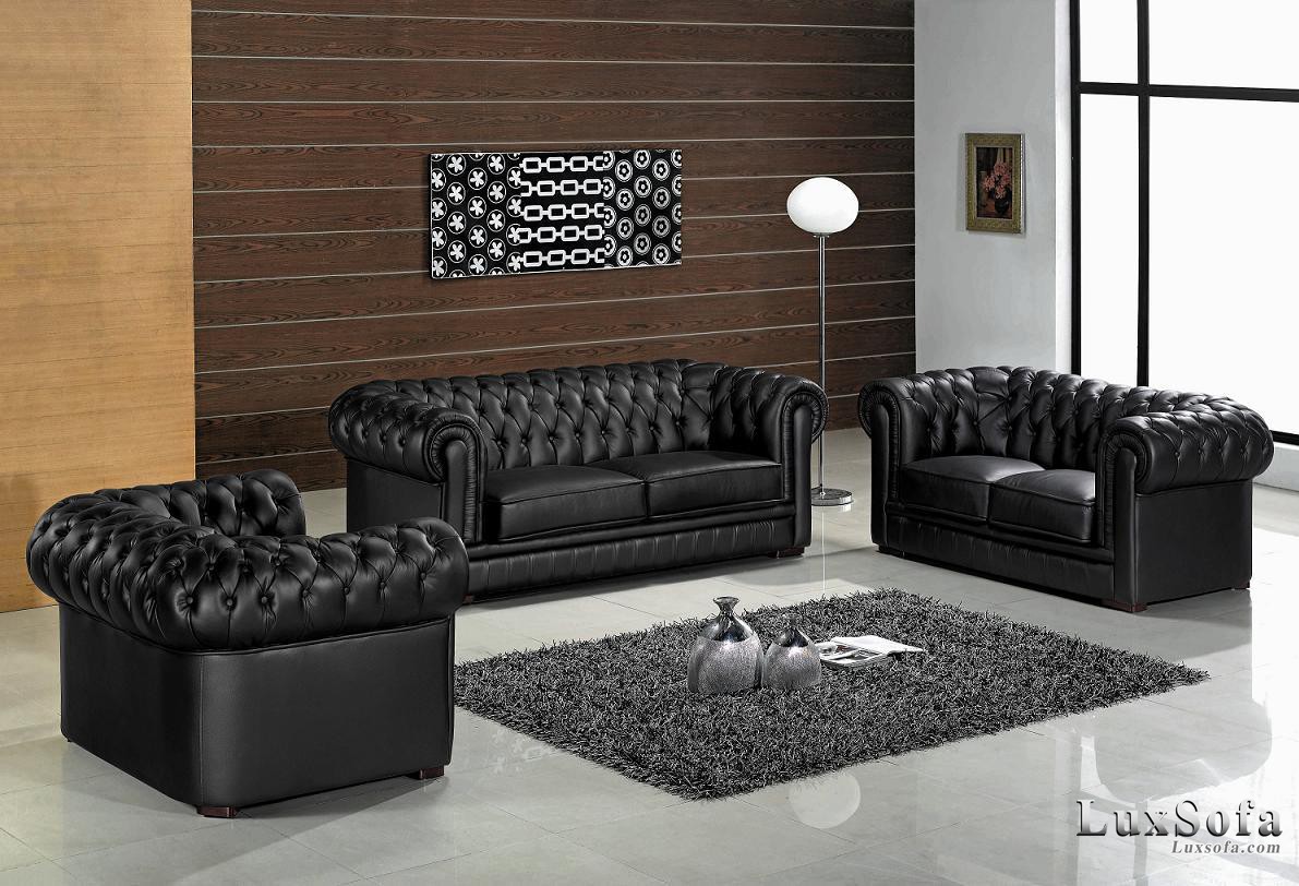 Sofa cổ điển màu đen đẹp SC27