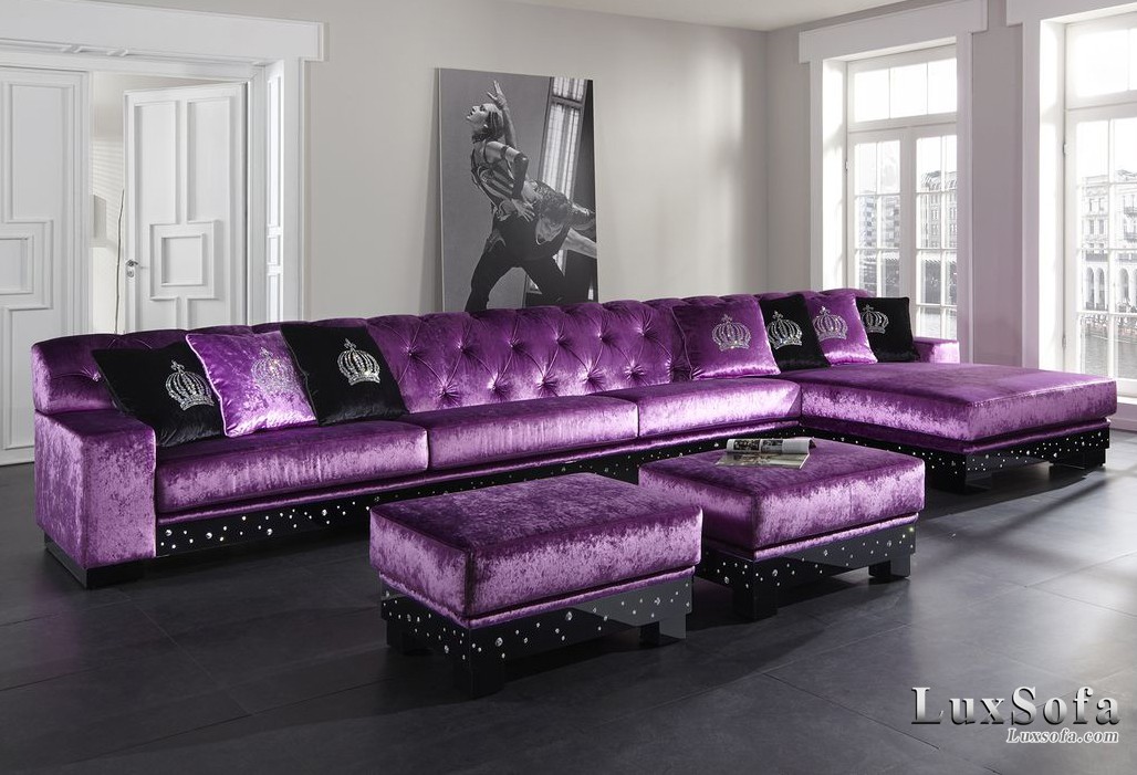 Sofa cổ điển màu tím SC32