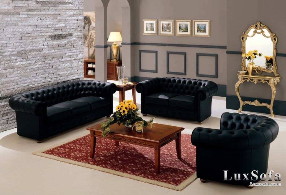 Sofa cổ điển sang trọng màu đen SC41
