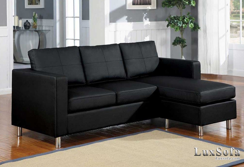 Sofa da màu đen SD37