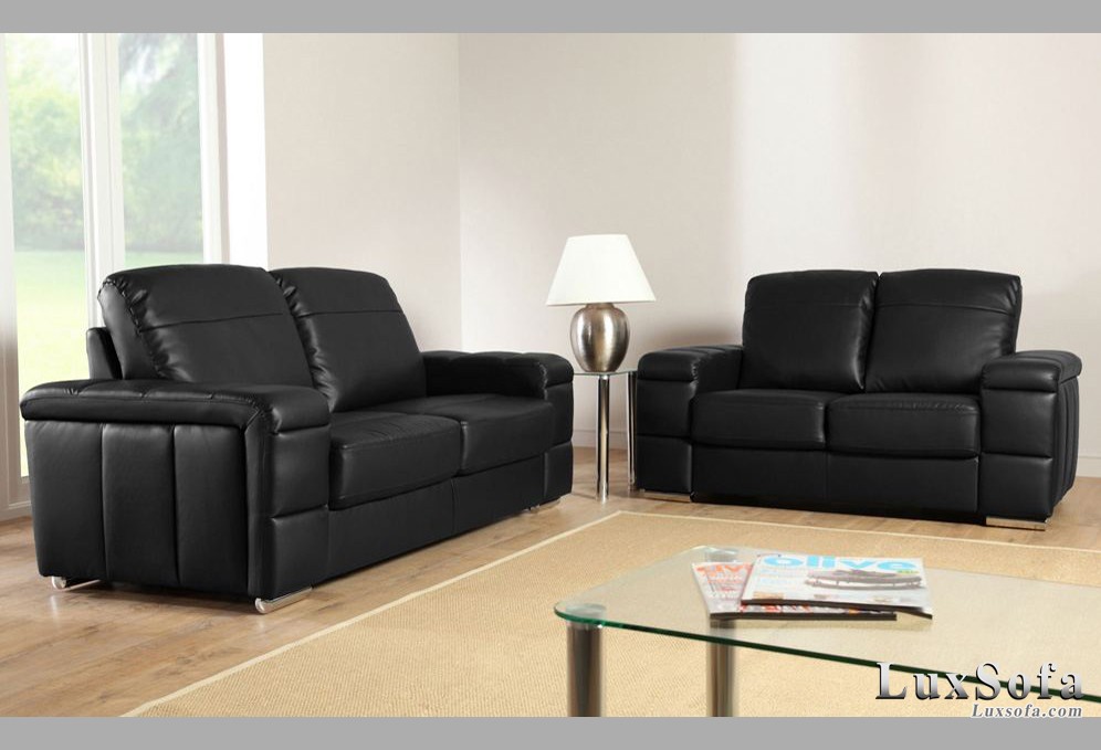 Sofa da màu đen sang trọng SD36