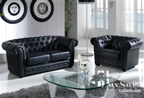 Sofa cổ điển da màu đen SC10