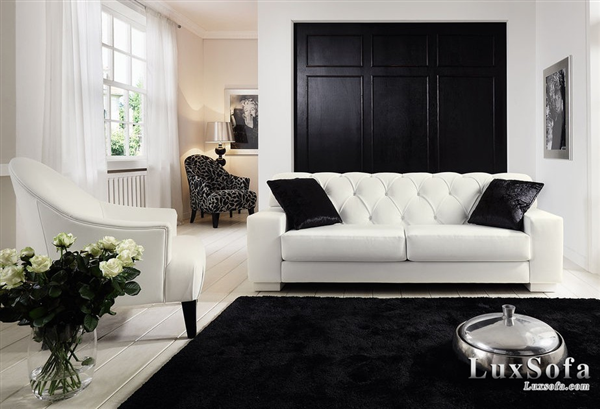 Sofa cổ điển giá rẻ màu trắng SC24