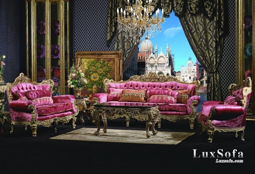 Sofa cổ điển màu hồng sen SC30