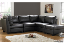 Sofa da đen bóng sang trọng SD10