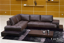 Sofa da góc màu nâu SD21
