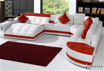 Sofa da hai màu trắng đỏ SD22