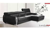 Sofa da màu đen hiện đại SD010