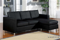 Sofa da màu đen SD37