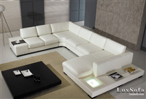 Sofa da sang trọng màu trắng SD56