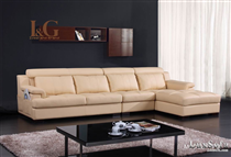 Sofa da thanh nhã màu kem SD62
