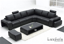 Sofa hiện đại da trần đen SH21