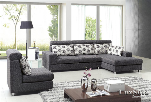 Sofa vải màu đen SV16