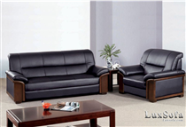 Sofa văn phòng da màu đen SVP04
